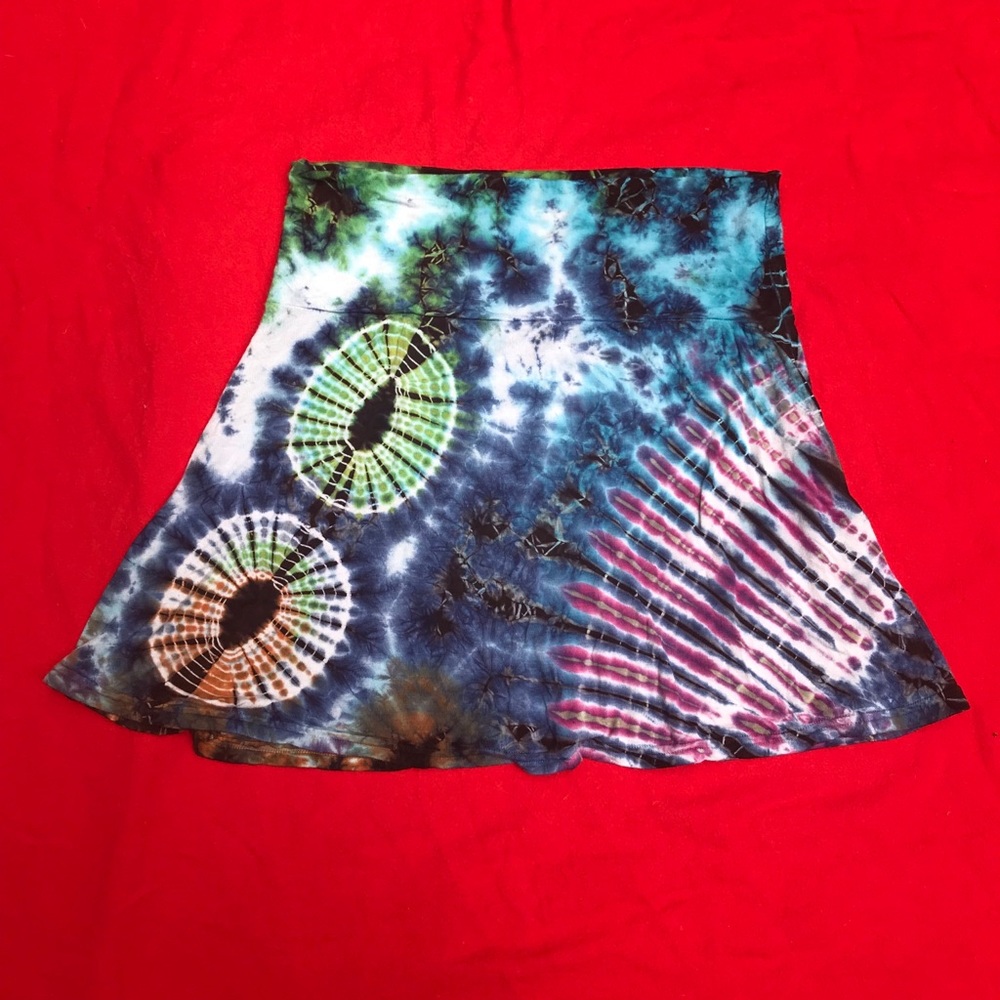 Colorful tie dye skirt